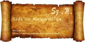 Szűcs Margaréta névjegykártya