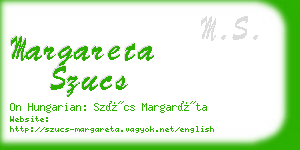 margareta szucs business card